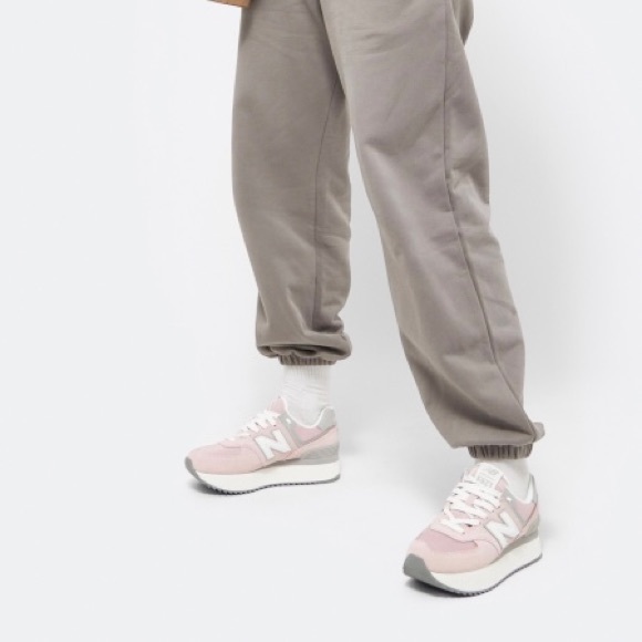 New Balance 574 + Platform Retro Running Shoes / Sneakers -Pink Stone - Picture 13 of 16